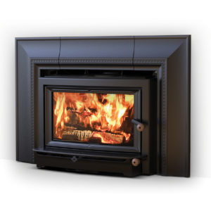 Clydesdale Wood Fireplace Insert, Matte Black