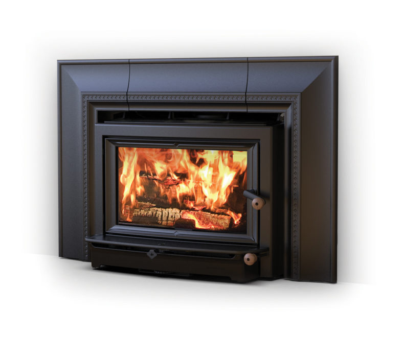 Clydesdale Wood Fireplace Insert, Matte Black