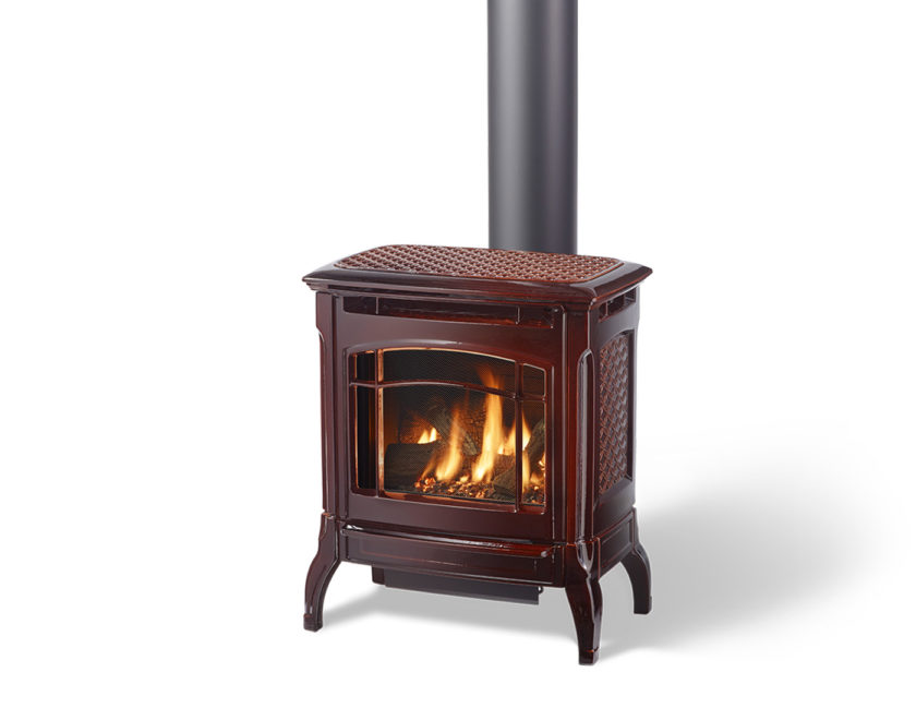 Hearthstone Stoves Stowe Gas Stove in Brown Enamel